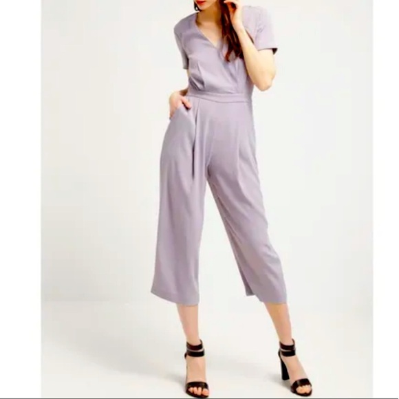 REISS Gray jumpsuit With button back and side pockets - Picture 1 of 12